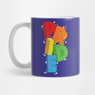 Rainbow, Colorful PRIDE Word Art // LGBTQIA Pride // Pride Month Celebration Mug